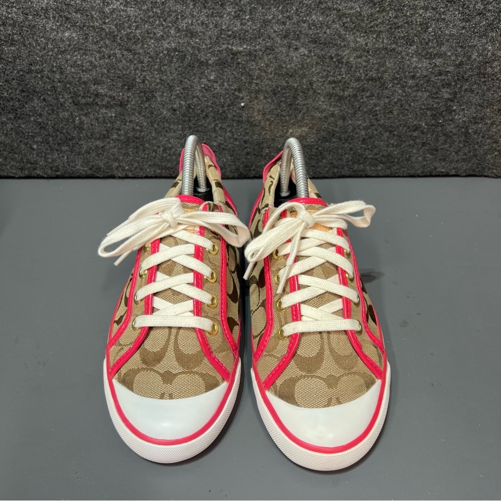 Coach Barrett Signature Brown Canvas Sneakers Women’s Size 8.5 - Picture 4 of 14